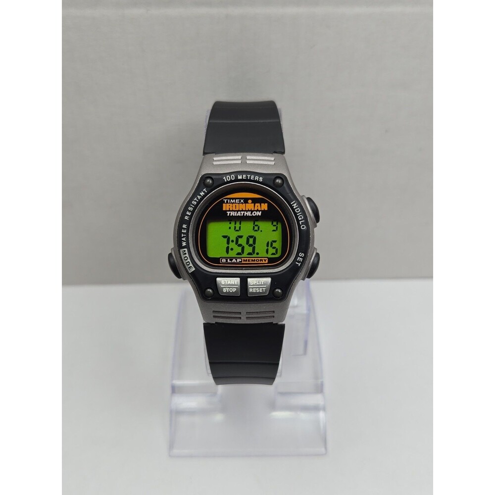 Vintage Timex Ironman Triathlon 8 Lap Indiglo Digital Watch New Battery - Read